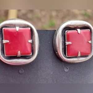 Mbs Vintage Silver Tone Clip On Earrings.